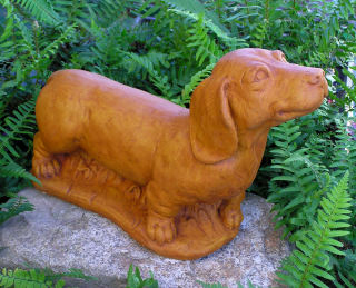 standing dachshund statue