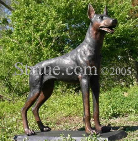 doberman pinscher statue
