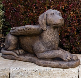 boxer dog angel statue