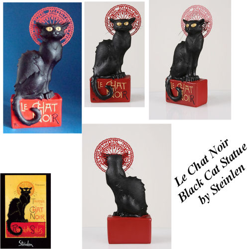 large black cat statue