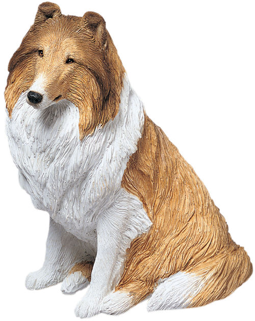 stone collie statue