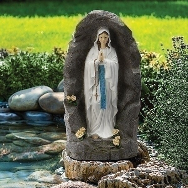 Our Lady of the Lourdes in Grotto 36" H | Statue.com